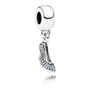 STERLING SILVER 925 BLUE CZ CINDERELLA CHARM